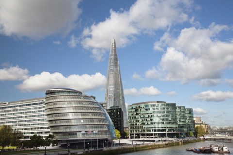 England, London, View of the Shard City Hall and More London along River Thames. . 
Photo Adina