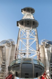 Looking up at the London Eye, London, England