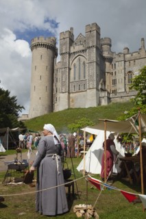 England, West Sussex, Arundel, Jousting festival in the grounds of Arundel Castle. 
Photo Zhale