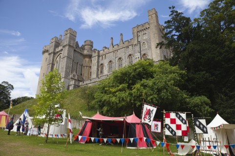 England, West Sussex, Arundel, Jousting festival in the grounds of Arundel Castle. 
Photo Zhale