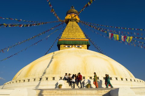 Nepal, Kathmandu, Boudnath Tibetan Buddhist Temple. 
Photo Nic I Anson / Eye Ubiquitous