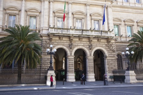 Italy, Lazio, Rome, Palazzo Koch home to the Banca DItalia on Via Nazionale. 
Photo Stephen