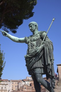 Italy, Lazio, Rome, Statue of Emporer Trajan in front of Trajans Forum. 
Photo Stephen Rafferty /