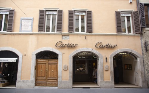 Italy, Lazio, Rome, Via del Condotti Exterior of the Cartier jewellers shop.Italy . 
Photo Stephen