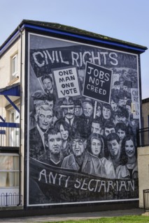 Ireland, North, Derry, The Peoples Gallery series of murals in the Bogside  Mural known as "Civil Rights".