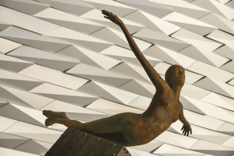 Ireland, North, Belfast, Titanic Quarter, Titanic Belfast Visitor Experience, 'Titanica' sculpture