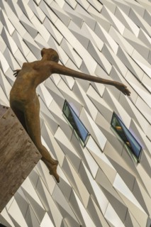 Ireland, North, Belfast, Titanic Quarter, Titanic Belfast Visitor Experience, 'Titanica' sculpture