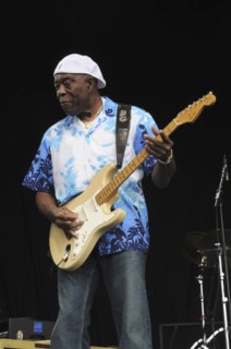 Music, Strings, Guitars, Blues guitarist Buddy Guy playing at Cornbury Festival 2010.