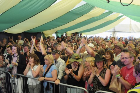 Music, Live Perfomance, Festivals, Crowd enjoying an act on the Acoustic Stage at Guilfest 2010.