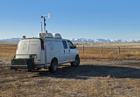 Canada, Alberta, Blood Reserve, Fracking for oil and gas on the Blood Tribe Indian Reserve at the