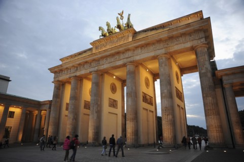 Germany, Berlin, Brandenburg Gate at night. 
Photo Bob Battersby