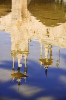 Spain, Valencia Province, Valencia, Spain, Valencia Province, Valencia, Puente del Mar reflected in