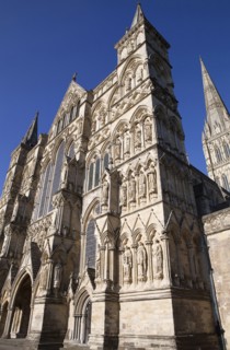 England, Wiltshire, Salisbury, Exterior of the Cathedral. 
Photo Bennett Dean