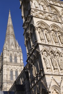 England, Wiltshire, Salisbury, Exterior of the Cathedral.