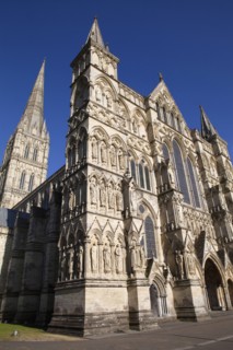 England, Wiltshire, Salisbury, Exterior of the Cathedral. 
Photo Bennett Dean