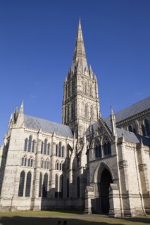 England, Wiltshire, Salisbury, Exterior of the Cathedral. 
Photo Bennett Dean