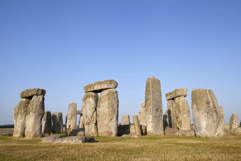 England, Wiltshire, Stonehenge, Prehistoric ring of standing stones. 
Photo Bennett Dean