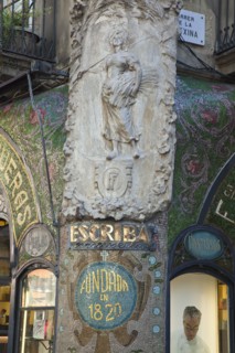 Spain, Catalonia, Barcelona, La Rambla  Exterior of Pasteleria Escriba.
