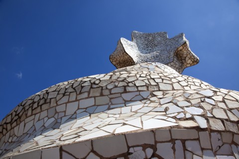 Spain, Catalonia, Barcelona, La Pedrera or Casa Mila on Passeig de Gracia, designed by Antoni Gaudi