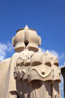 Spain, Catalonia, Barcelona, La Pedrera or Casa Mila on Passeig de Gracia, designed by Antoni Gaudi