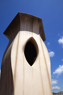 Spain, Catalonia, Barcelona, La Pedrera or Casa Mila on Passeig de Gracia, designed by Antoni Gaudi