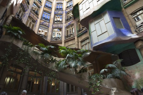 Spain, Catalonia, Barcelona, La Pedrera or Casa Mila on Passeig de Gracia, designed by Antoni