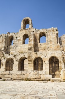 Greece, Attica, Athens, Odeon of Herodes Atticus, located on southwest slope of the Acropolis.
