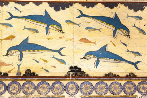 Dolphin fresco in the Queen's Megaron, Knossos Palace