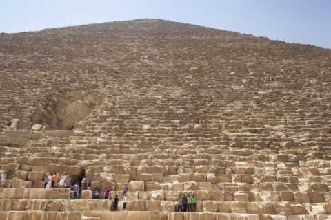 Egypt, Cairo Area, Giza, Great Pyramid of Giza, also known as Pyramid of Khufu and Pyramid of