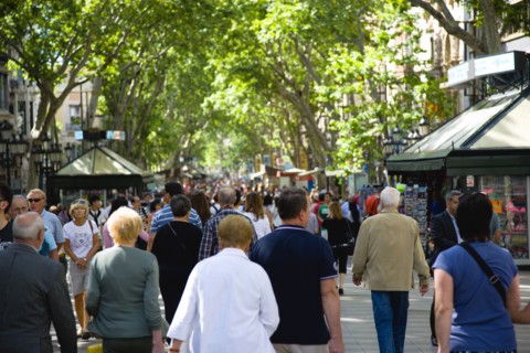 Spain, Catalonia, Barcelona, La Rambla.