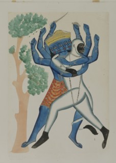 Hanuman luttant contre Râvana