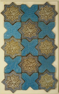 Panneau composé de 15 carreaux de terre cuite