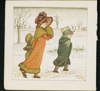 Greenaway, Enfants marchant dans la neige