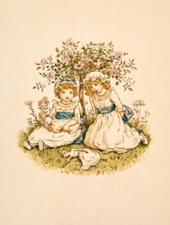 Greenaway, Deux fillettes assises sous un arbre
