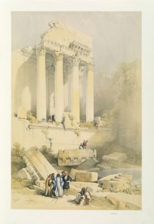 Roberts, Les ruines du temple de Bacchus à Baalbec