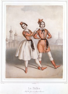 Anonyme, Carlotta Grisi et Jules Perrot dans La Polka