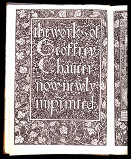 Morris et Burne-Jones, Page imprimée de "The Works of Geoffrey Chaucer"