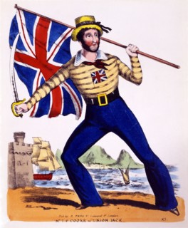 T.P. Cooke, Jeak Steady et le drapeau anglais