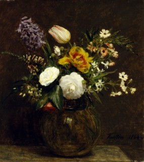 Fantin-Latour, Tulipes, Camélias et Jacinthes