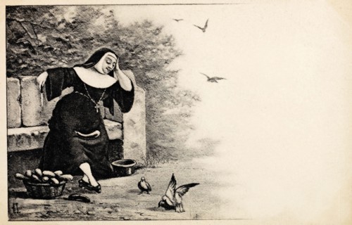 Religieuse sur un banc
