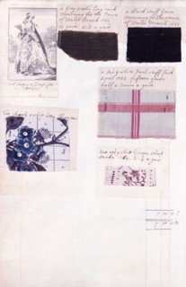 Echantillons de tissu et gravures de mode