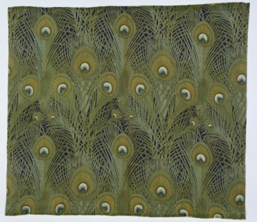 Silver, Tissu au motif de plumes de paon