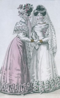 Bridal costume. Paris, France, 1825