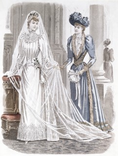 Bridal costume. Paris, France, late 19th century