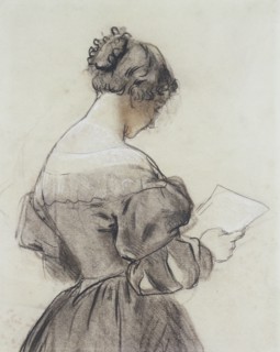 A Woman Reading a Letter, by Sir Edwin Henry Landseer. England, mid-19th century