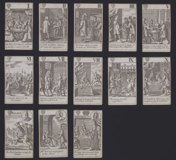 Playing Cards depicting The Popish Plot, by Francis Barlow. England, late 17th century