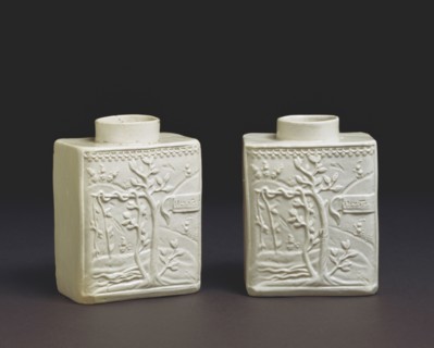 Pair of Tea Canisters. Staffordshire, England, mid-18th century