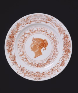 Victoria's Golden Jubilee Commemorative Plate. Worcester, England, 1887