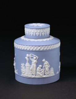 Jasper Tea Canister. Staffordshire, England, late 18th century