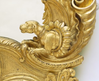 Mirror, detail, by Matthias Lock. London, England, mid-18th century